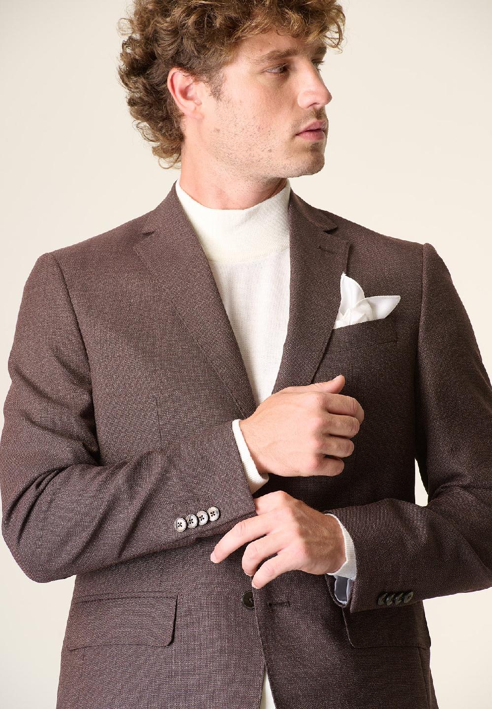 Angelico Abito bordeaux microdisegno lana 100s custom fit Fino Al -60%