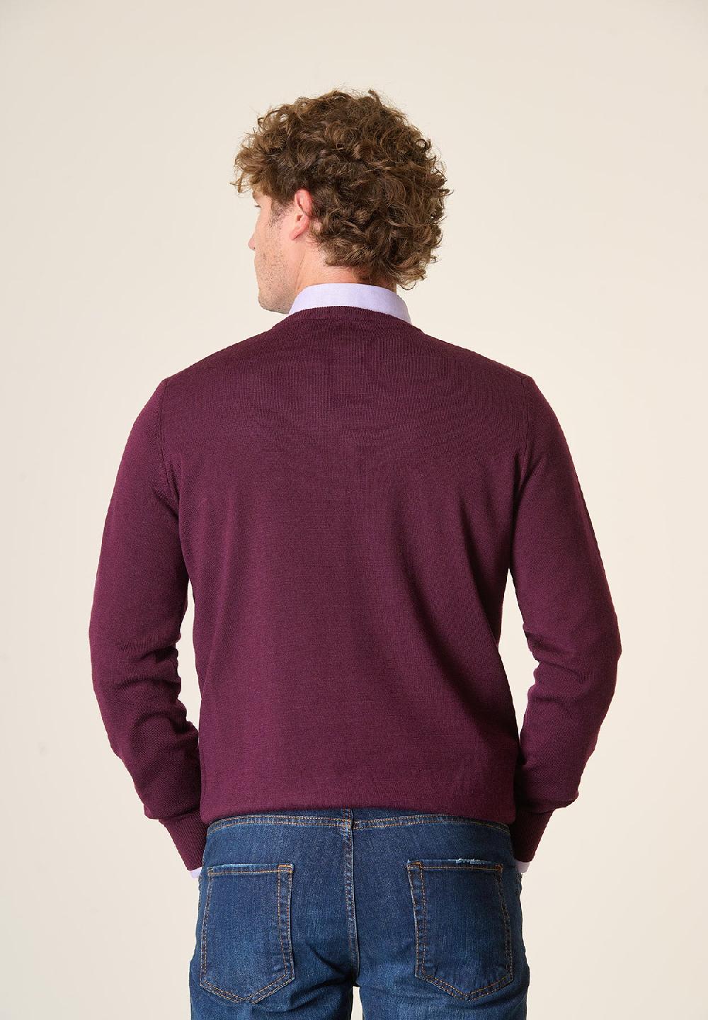Angelico Scollo V viola melanzana lana merinos extrafine Shopping Online