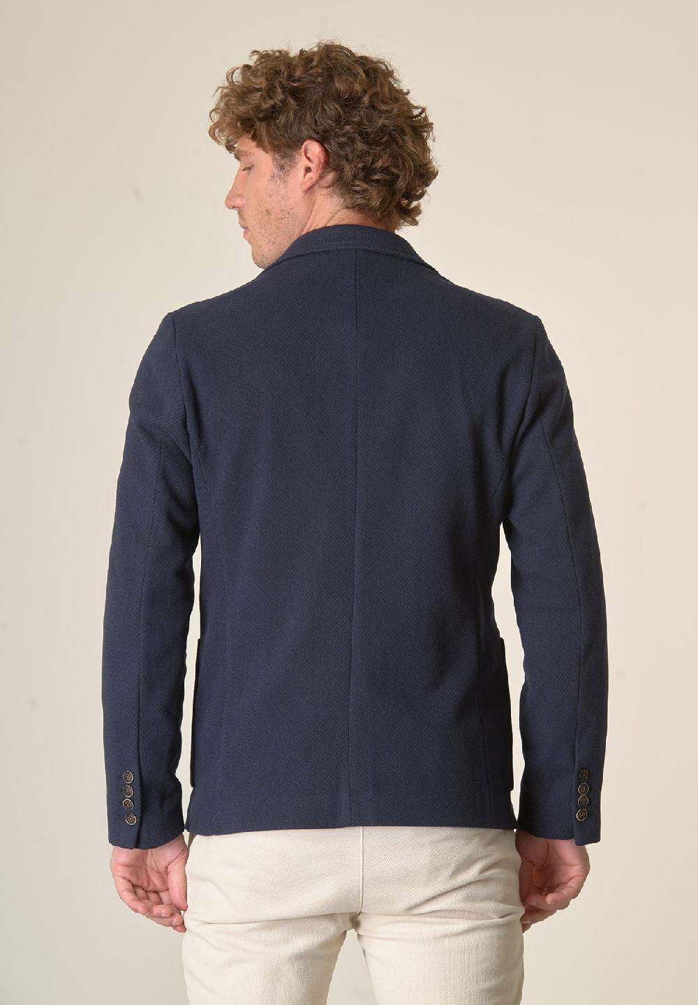 Angelico Giacca blu melange con pettorina custom fit Convenienza