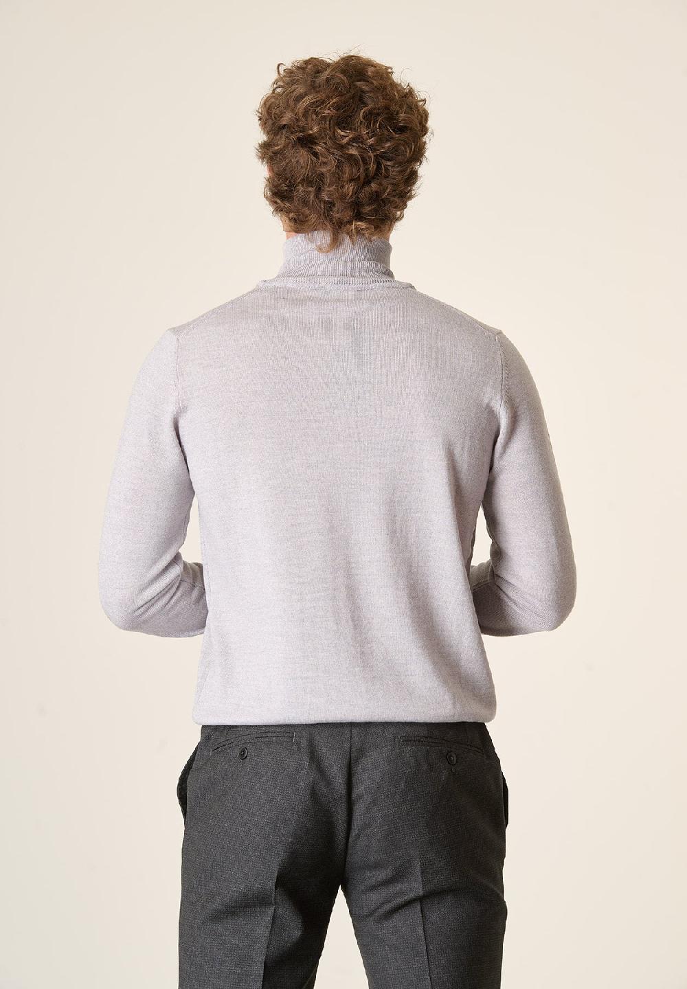 Angelico Dolcevita grigio chiaro lana merinos extrafine Sconto