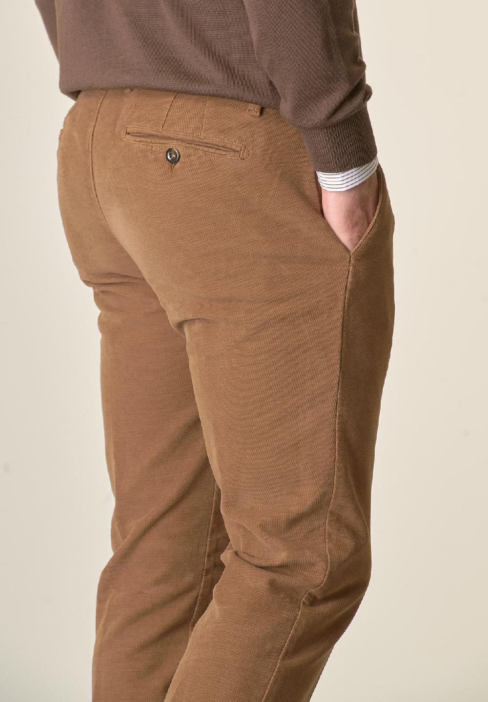 Angelico Pantalone cammello fustagno jacquard cotone slim fit Outlet