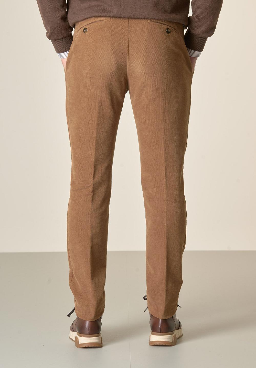 Angelico Pantalone cammello fustagno jacquard cotone slim fit Outlet