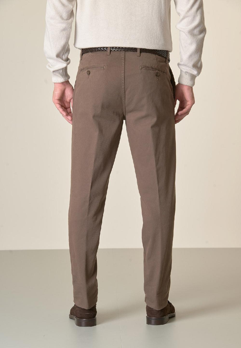 Angelico Pantalone fango tricotina cotone stretch regular fit In Vendita