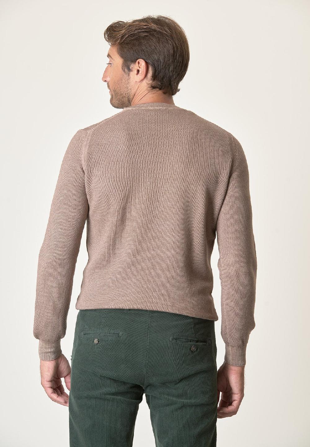 Angelico Girocollo beige nido d'ape lana merinos Offerte