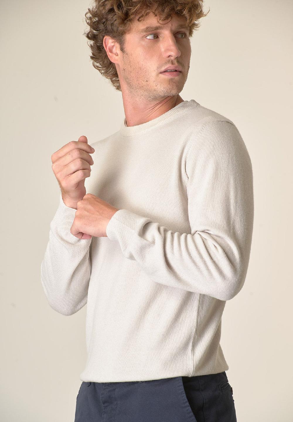 Angelico Girocollo grigio chiaro misto cashmere Offerta speciale