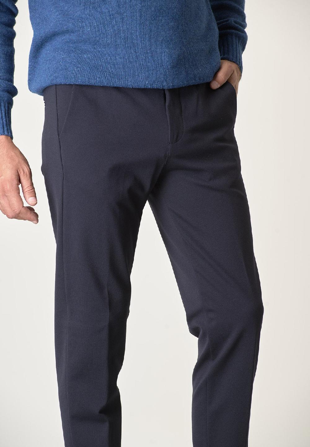 Angelico Pantalone blu punto milano con coulisse slim fit I Più Venduti