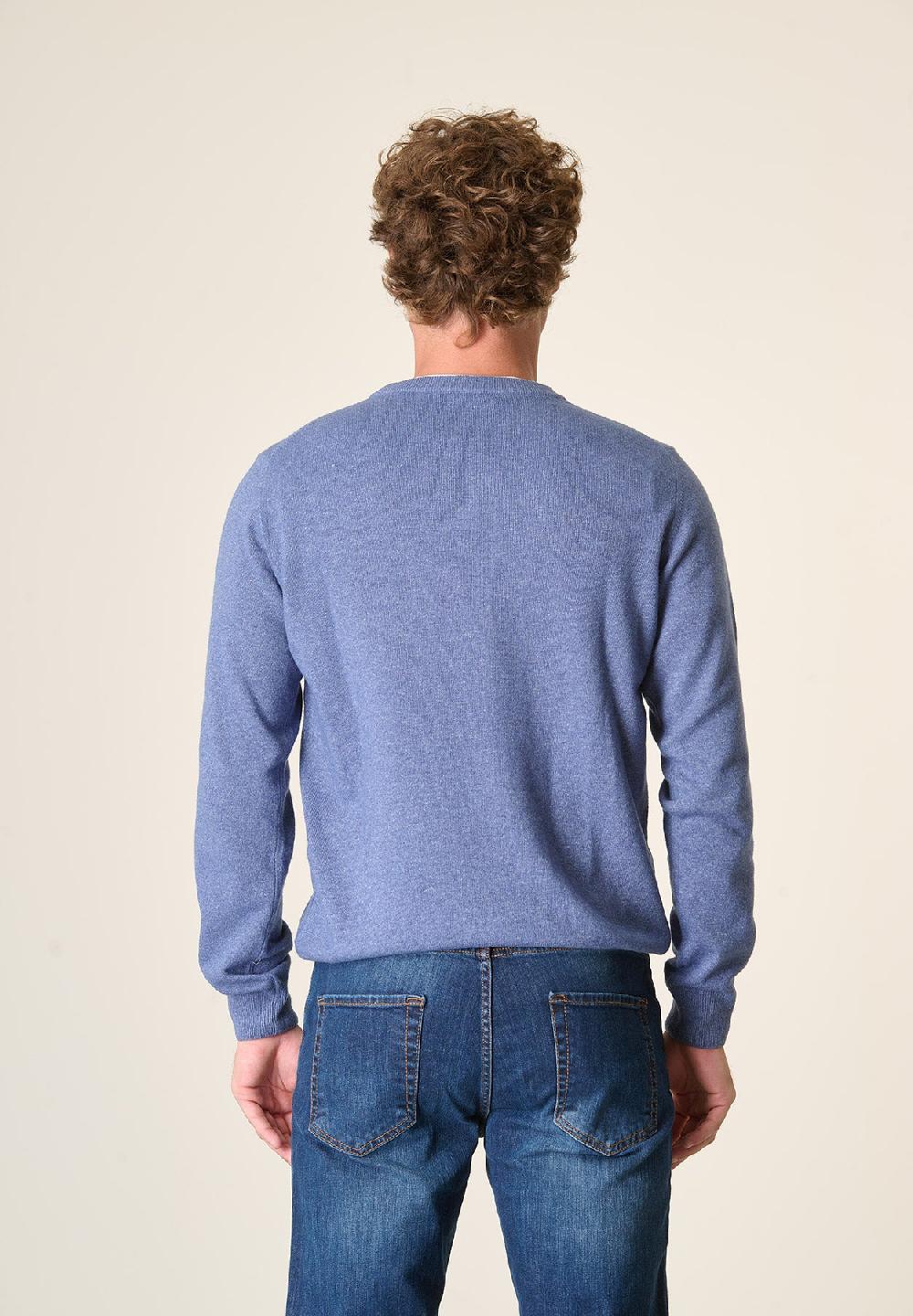 Angelico Girocollo blu denim chiaro misto cashmere 2025
