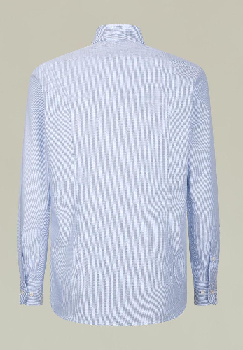 Angelico Camicia bianca-blu armatura rigata slim Fino Al -60%