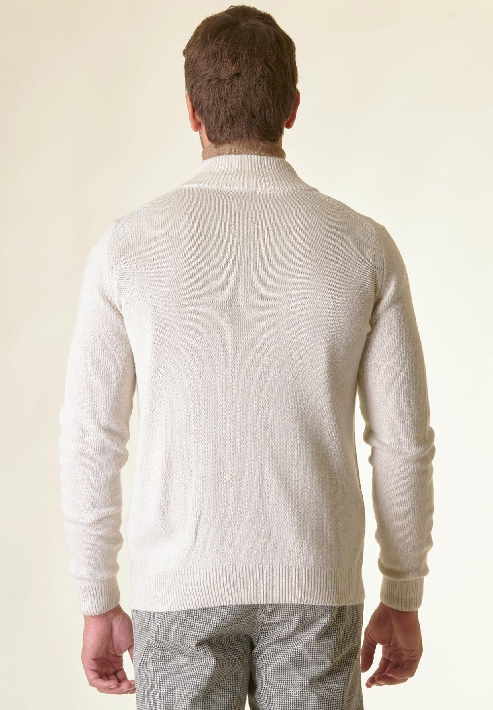 Angelico Giacca in maglia ecrù mano cashmere Sottocosto