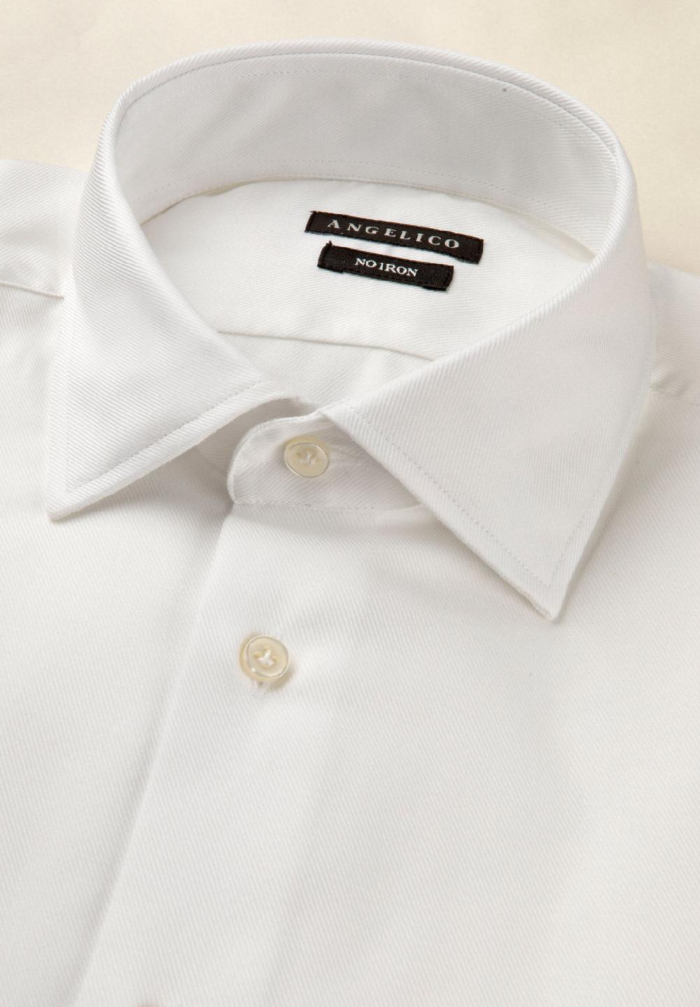 Angelico Camicia bianca no-stiro cotone custom fit Convenienza