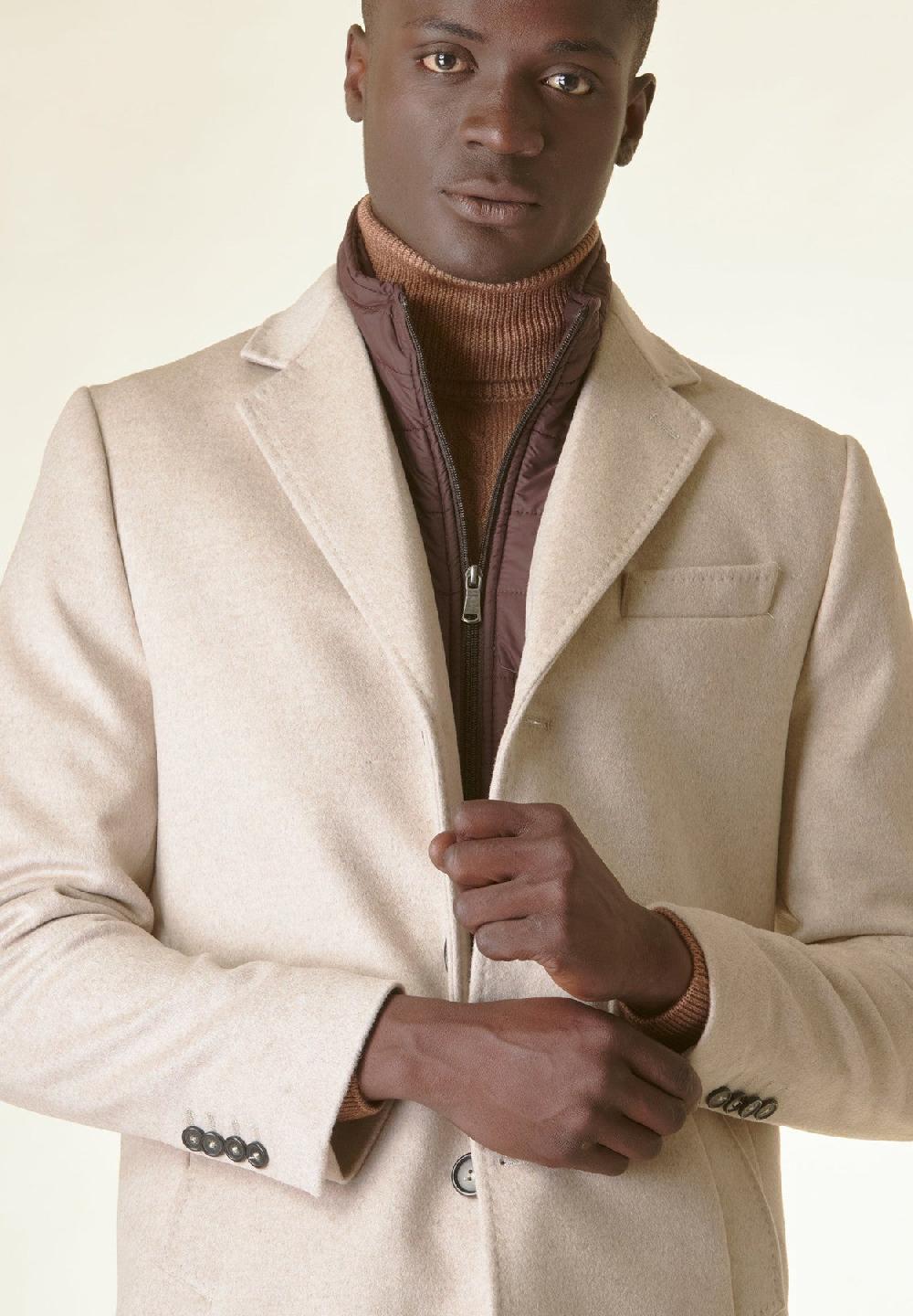 Angelico Cappotto naturale lana-cashmere pettorina staccabile Sconto