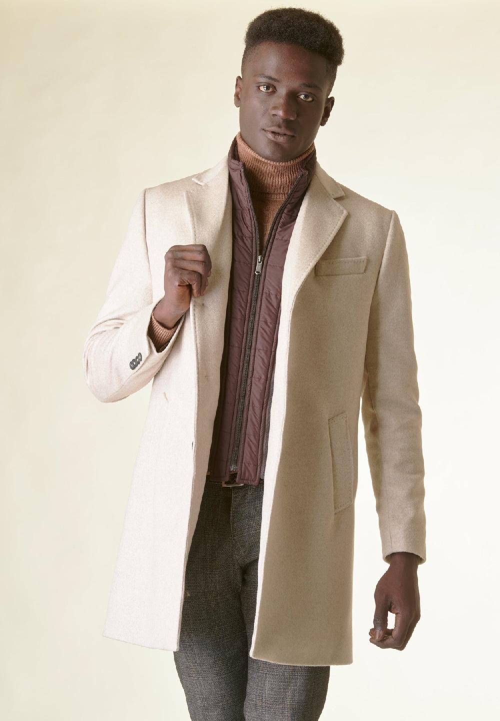 Angelico Cappotto naturale lana-cashmere pettorina staccabile Sconto