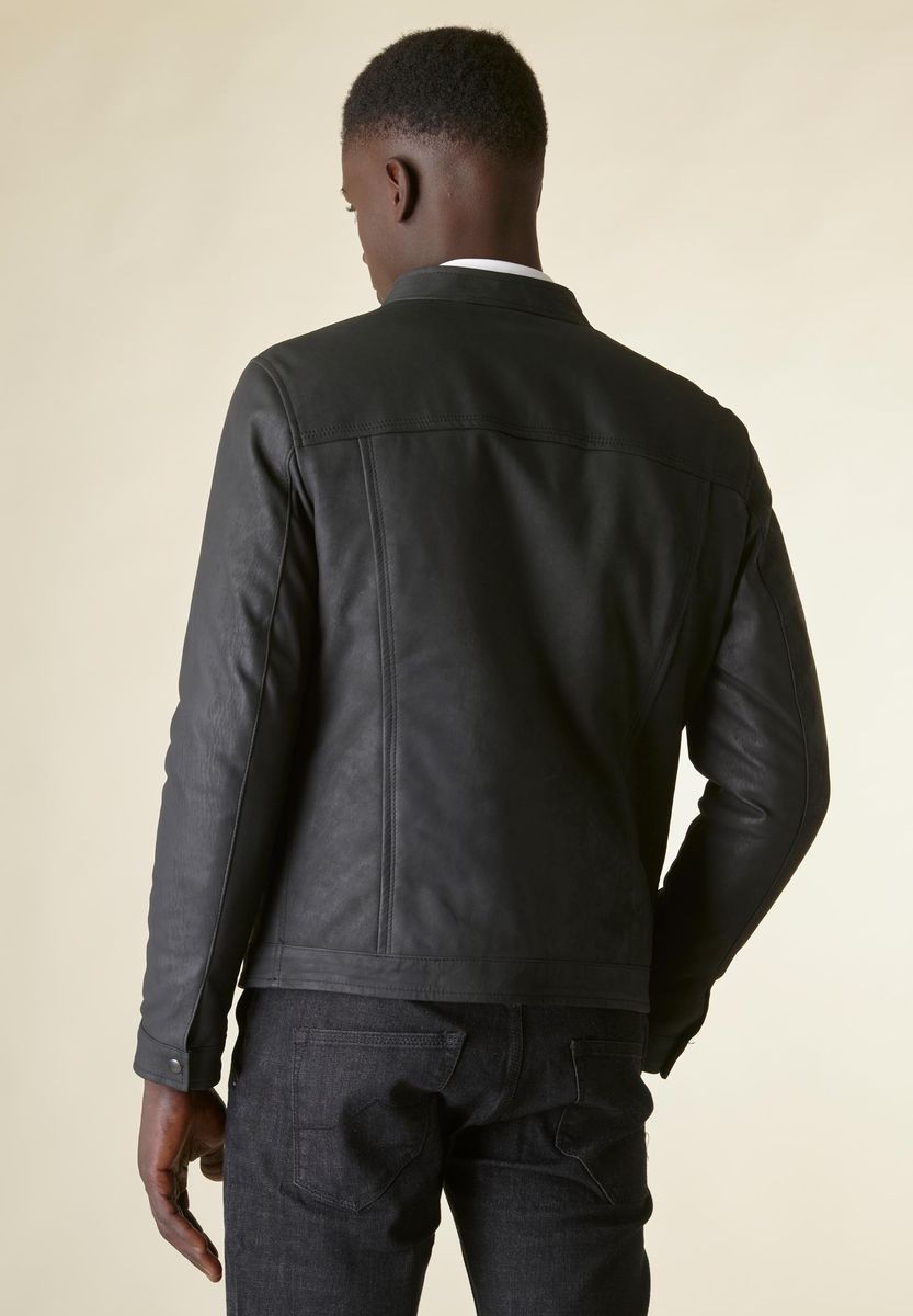 Angelico Giubbotto nero nappa imbottito coreano Outlet