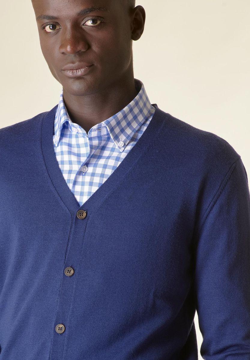 Angelico Cardigan avio bottoni merino Lana Gatto Ultimo giorno