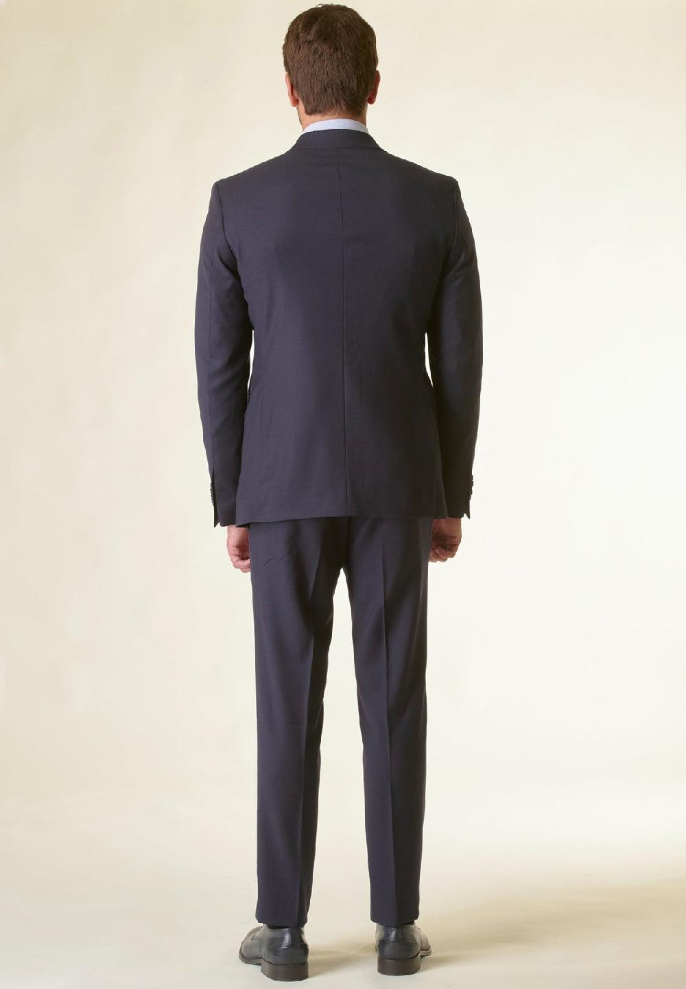 Angelico Abito blu lana stretch custom fit Saldi Di Fabbrica
