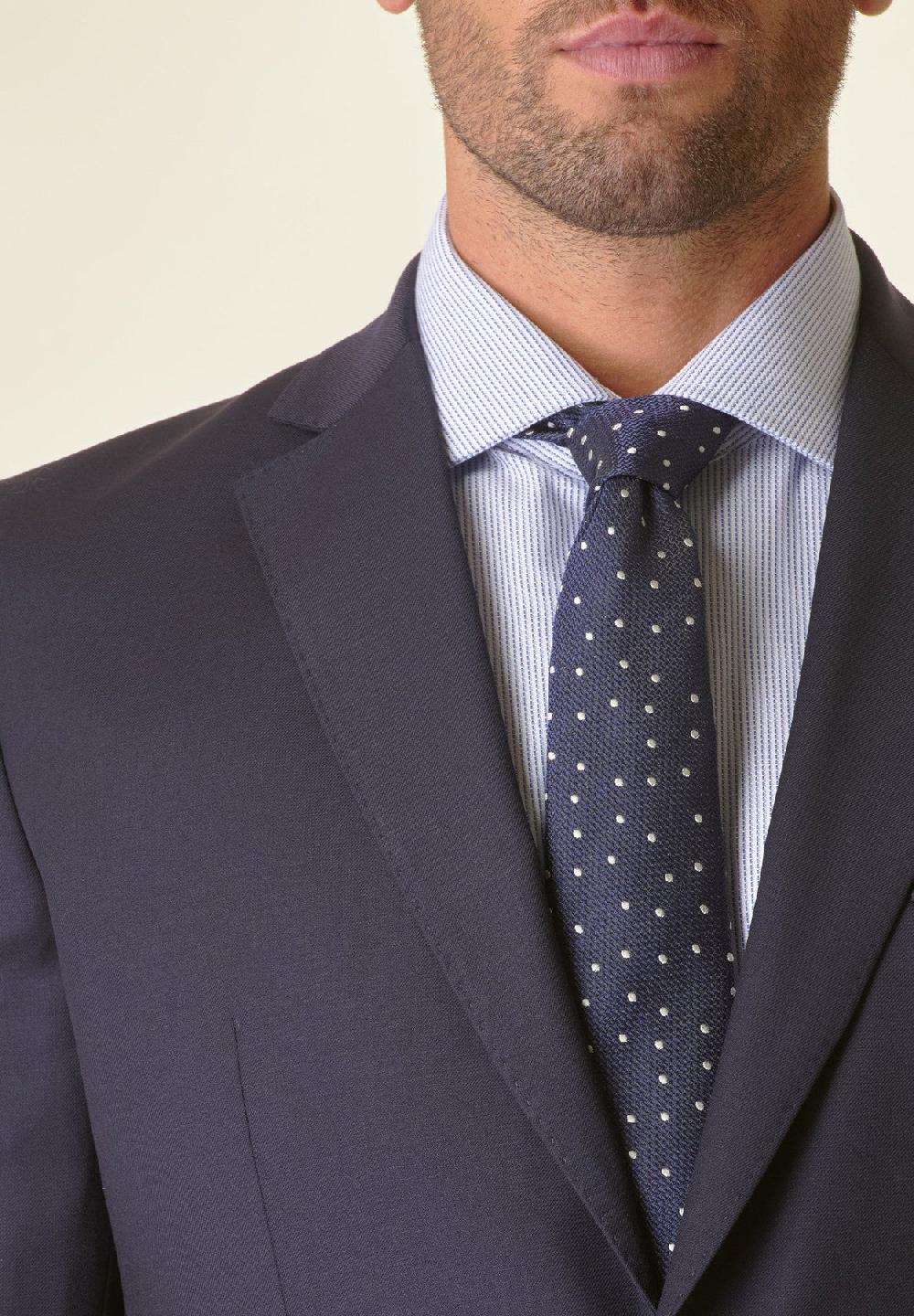 Angelico Abito blu lana stretch custom fit Saldi Di Fabbrica