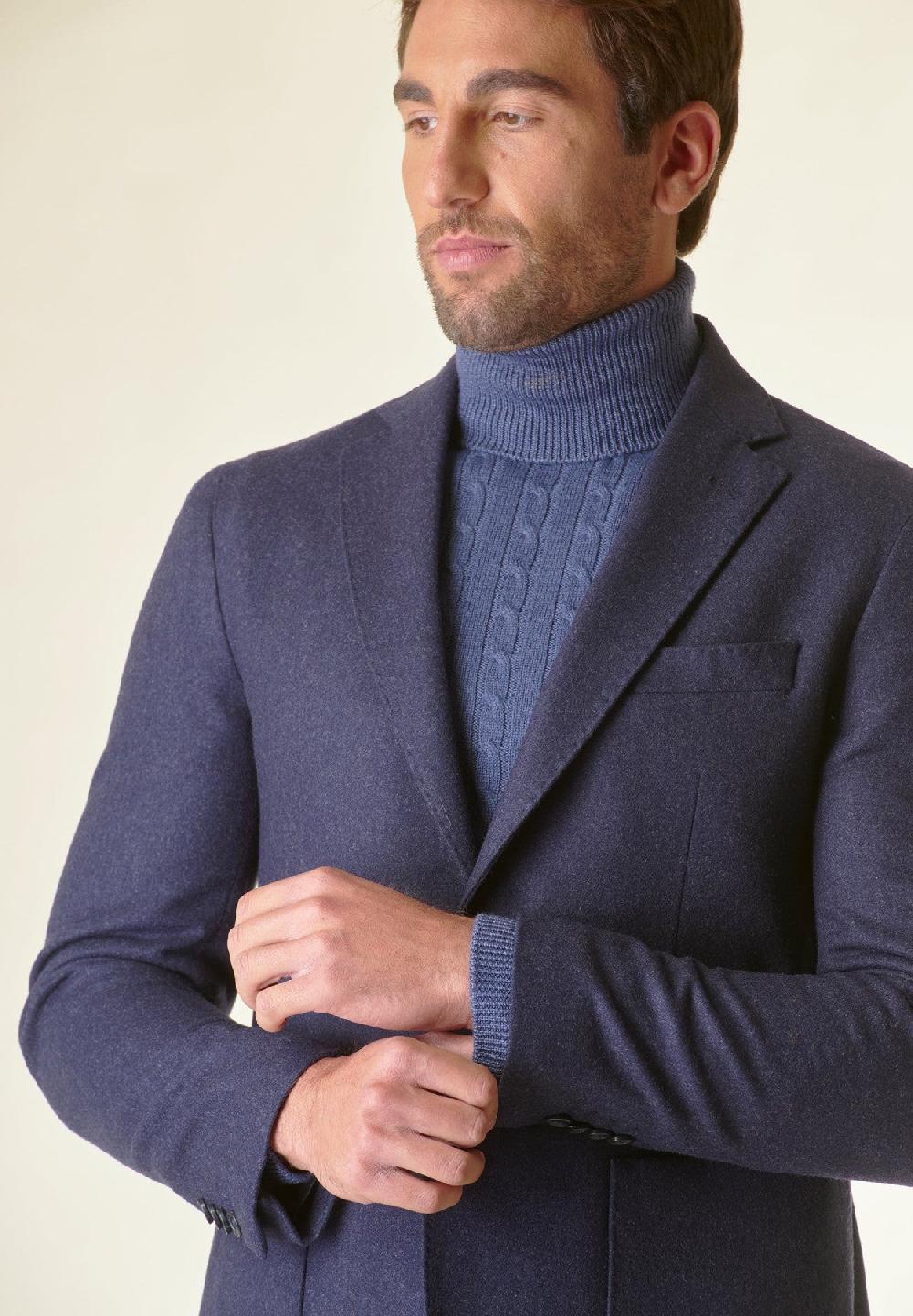 Angelico Giacca blu sfoderata lana-cashmere Custom I Più Venduti