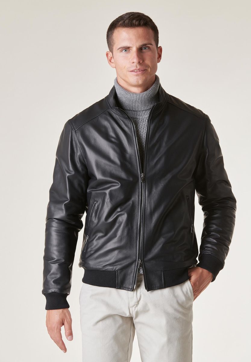 Angelico Bomber nero nappa Vendite Flash