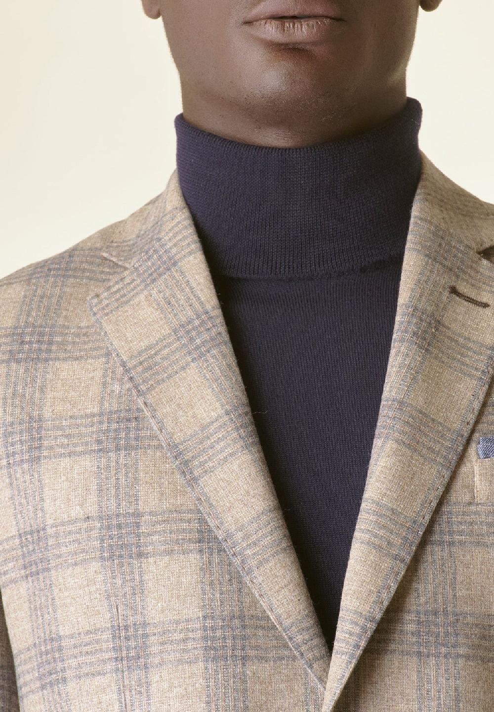 Angelico Giacca Galles naturale-grigio lana-cashmere Custom Nuova