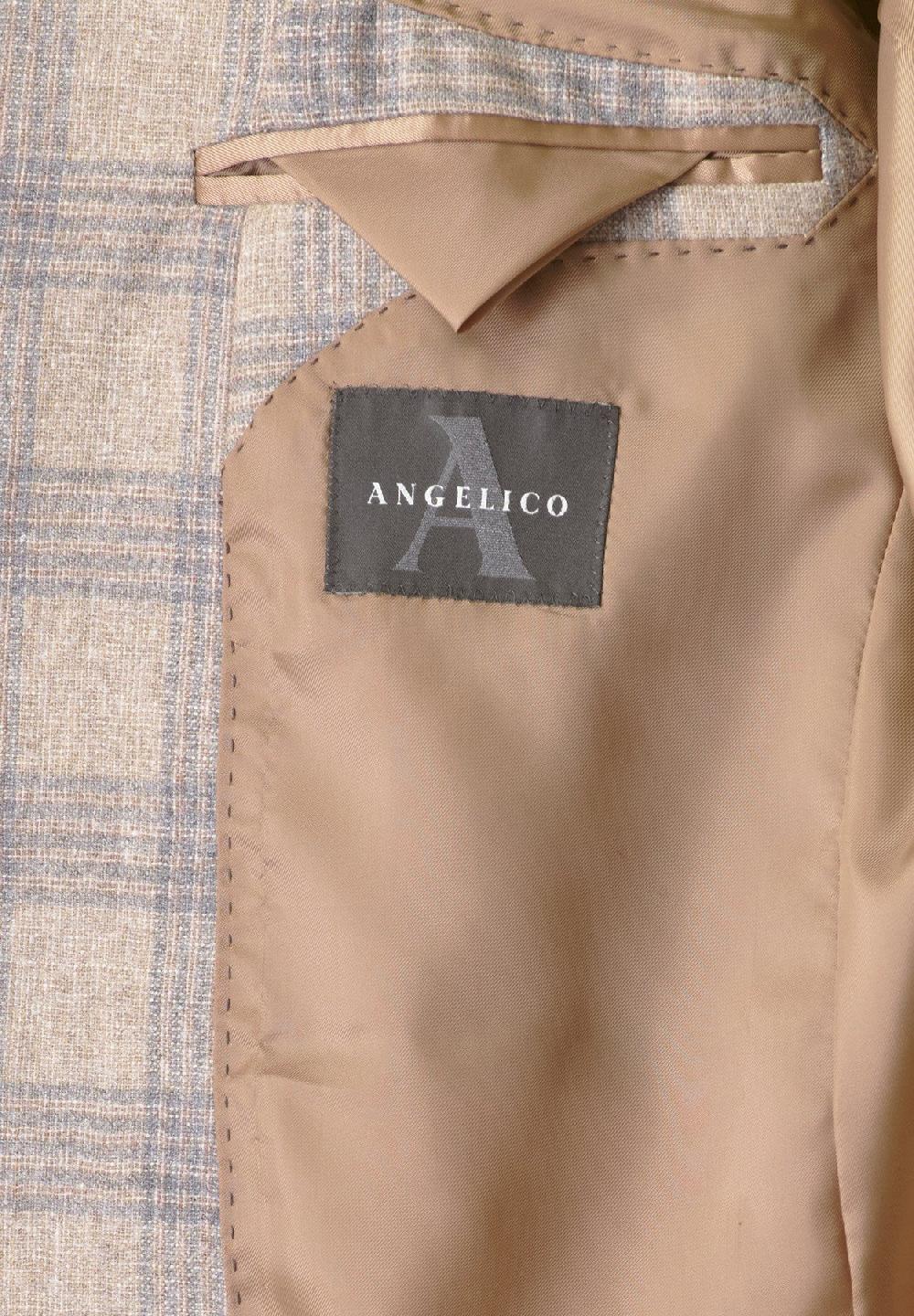 Angelico Giacca Galles naturale-grigio lana-cashmere Custom Nuova