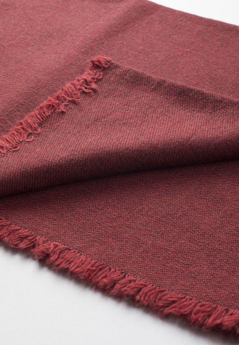 Angelico Sciarpa rosso scuro con frange nere Italy