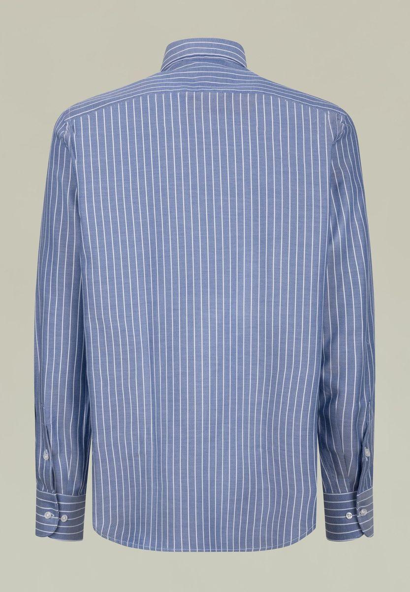 Angelico Camicia blu chiaro gessata bianca BD regular fit 2025