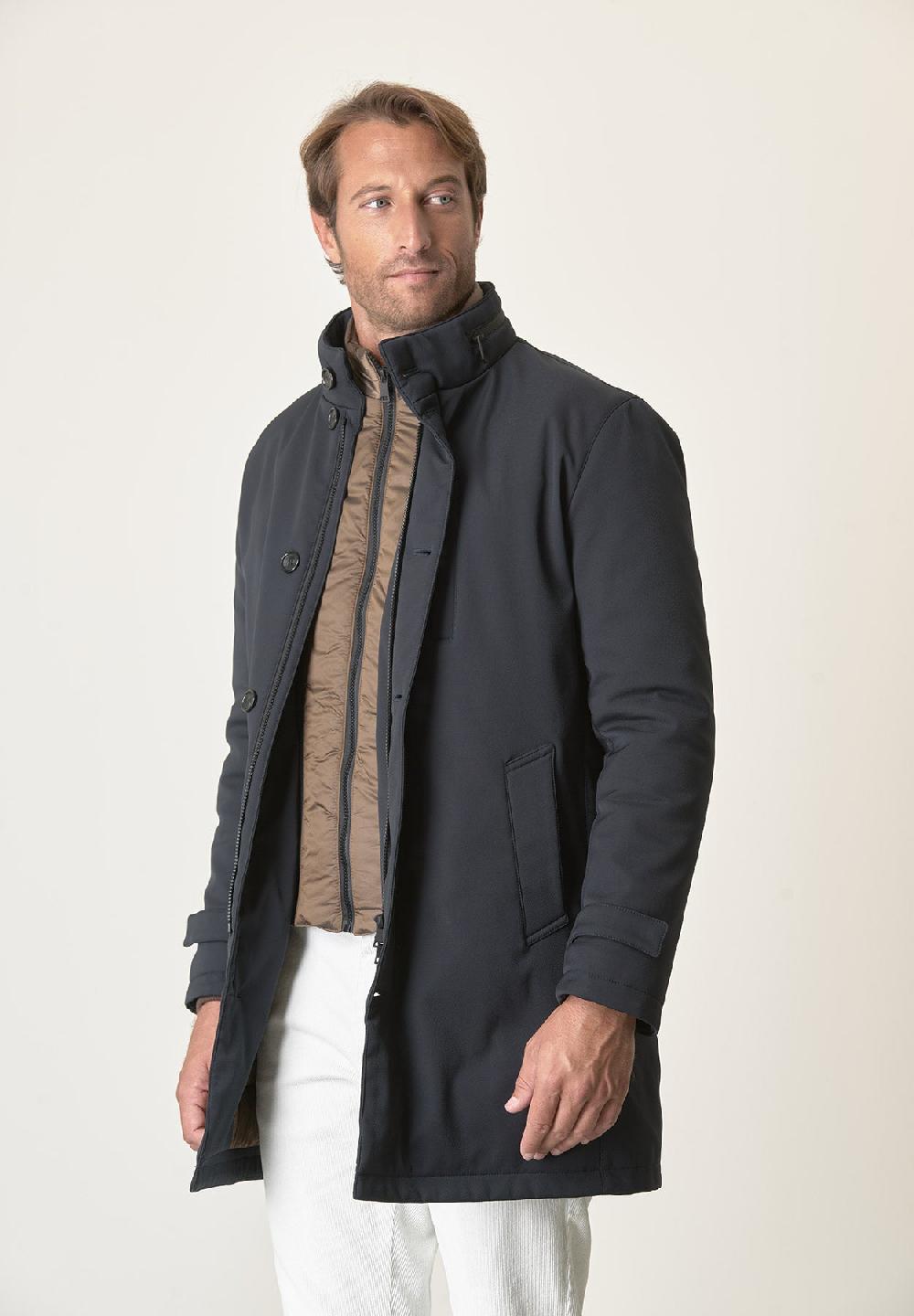 Angelico Cappotto tecnico blu trama leggera impermeabile Qualità Garantita
