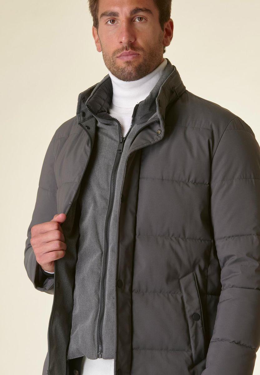 Angelico Giaccone piombo lungo imbottito pettorina Shopping Online