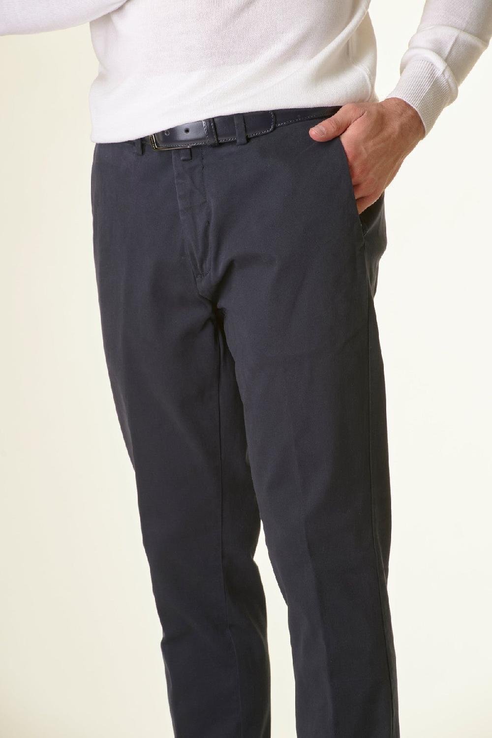 Angelico Pantalone blu twill stretch slim Novità