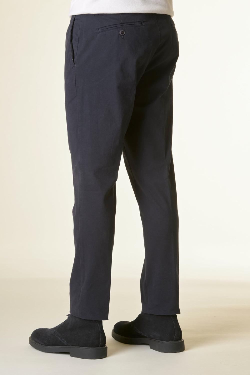 Angelico Pantalone blu twill stretch slim Novità