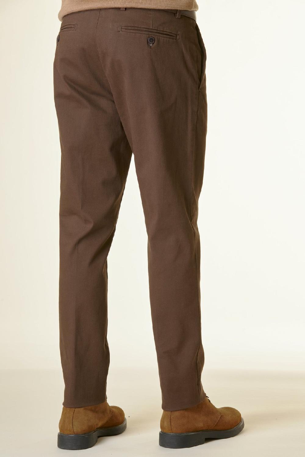 Angelico Pantalone moro twill stretch slim Sconto