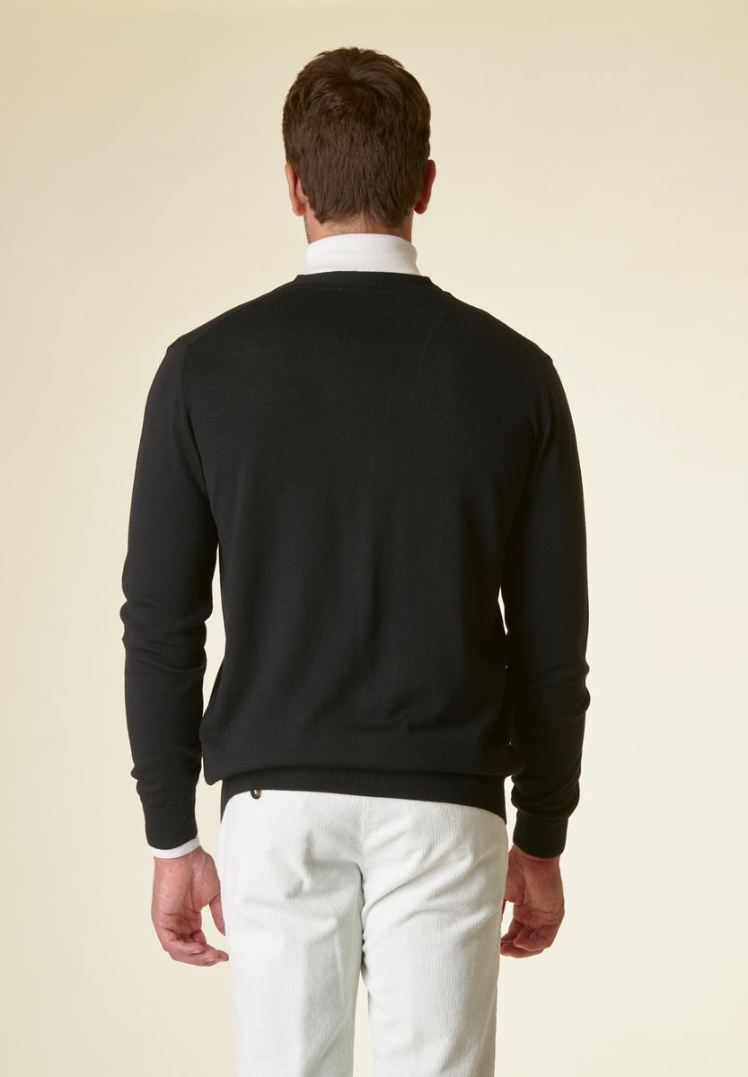 Angelico Cardigan nero bottoni merino Lana Gatto Offerta