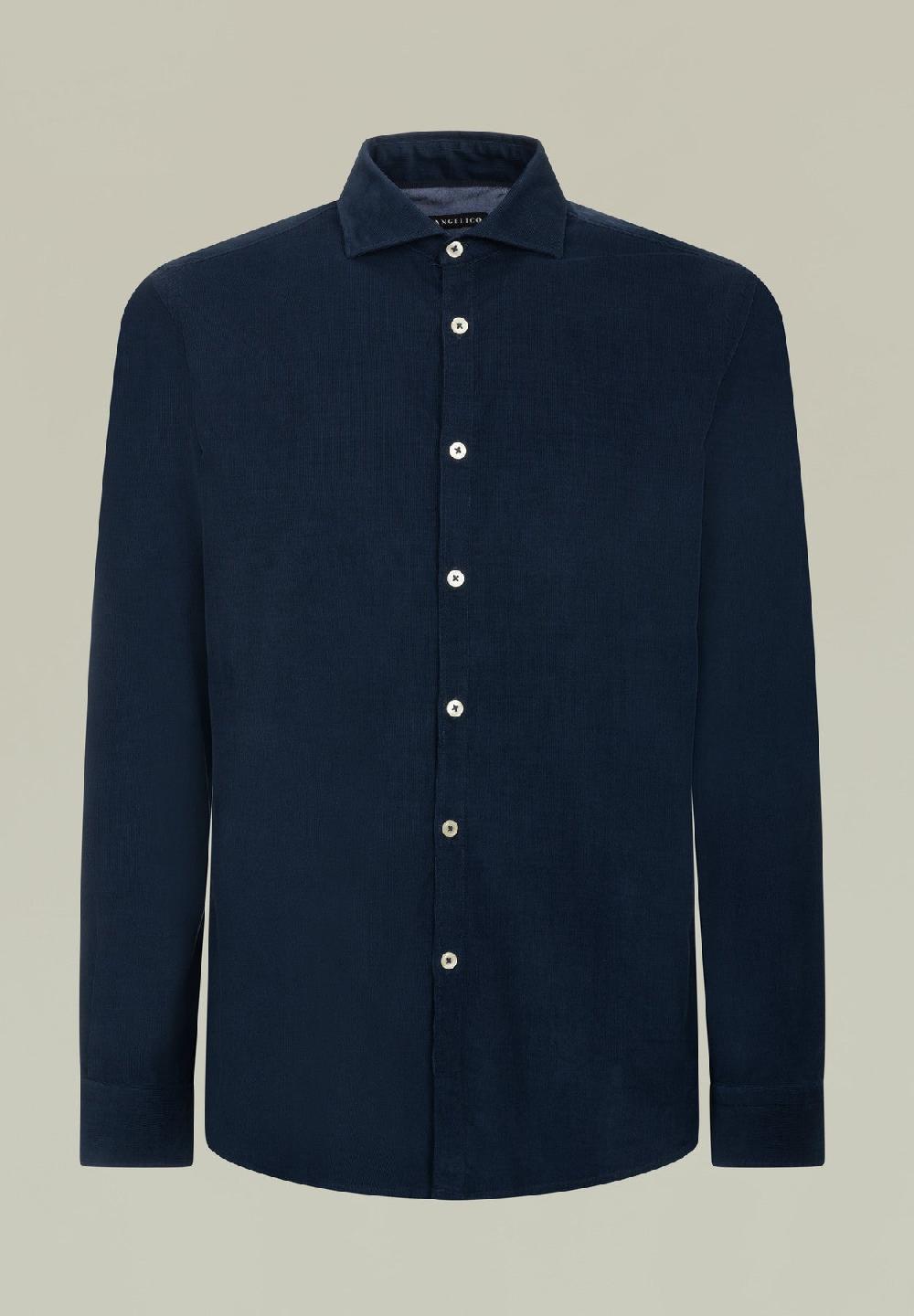 Angelico Camicia blu velluto In Vendita