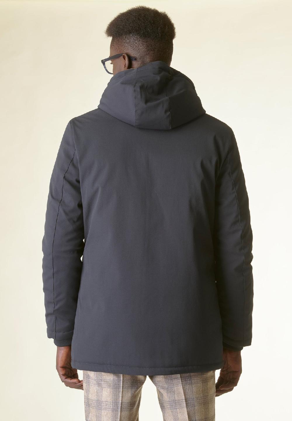 Angelico Giaccone blu con pelliccia Vendita Calda
