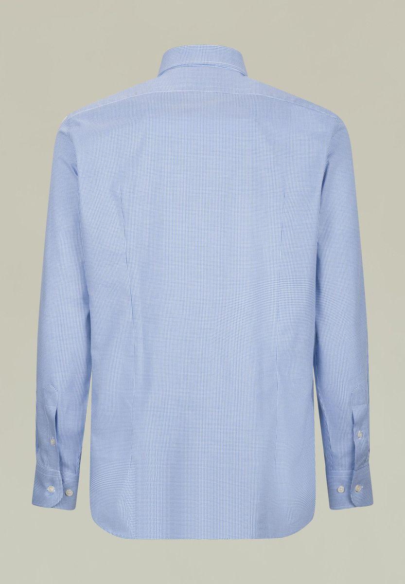 Angelico Camicia blu-bianco armatura quadretto slim Vendita Economica