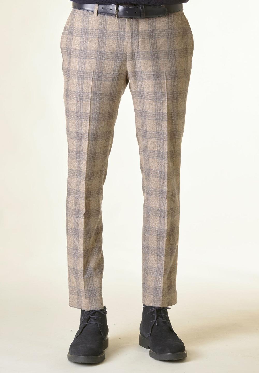 Angelico Pantalone galles naturale-grigio lana-cashmere Custom In Saldo