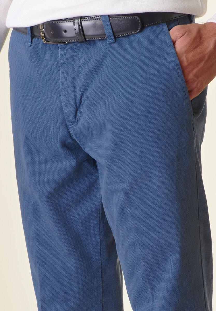 Angelico Pantalone blu chiaro cotone micro-stampa regular Moda