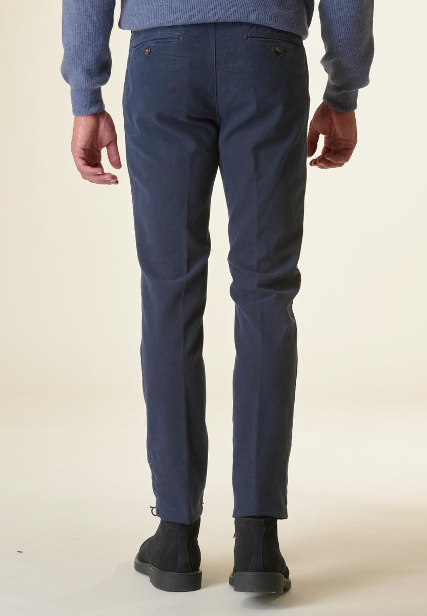 Angelico Pantalone blu fustagno microquadretto slim 2025