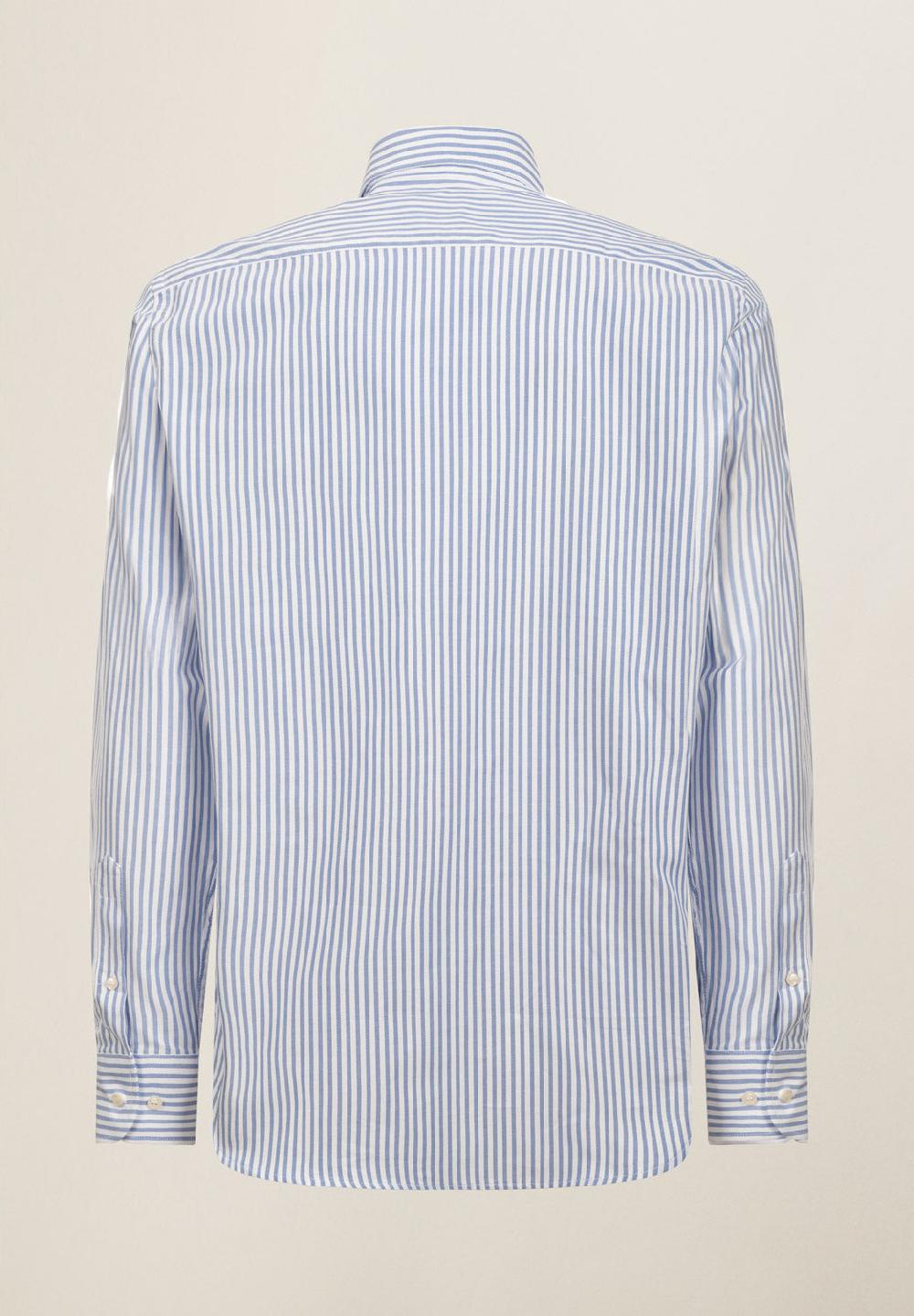 Angelico Camicia azzurro bianco rigata cotone regular fit Italia