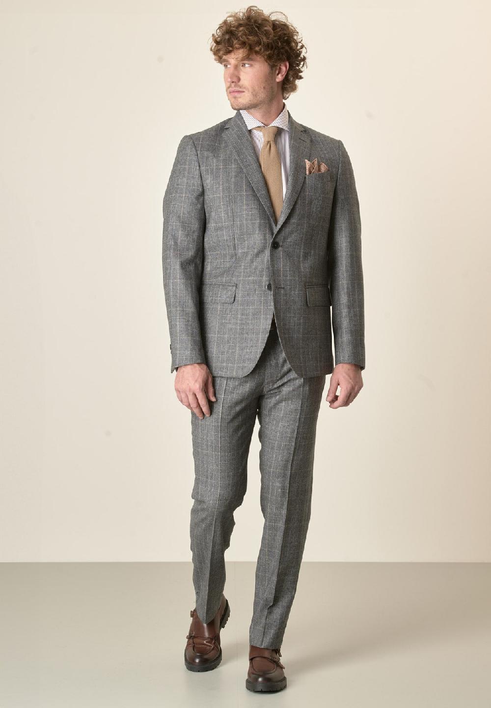 Angelico Abito grigio Principe di Galles lana vergine custom fit Vendita