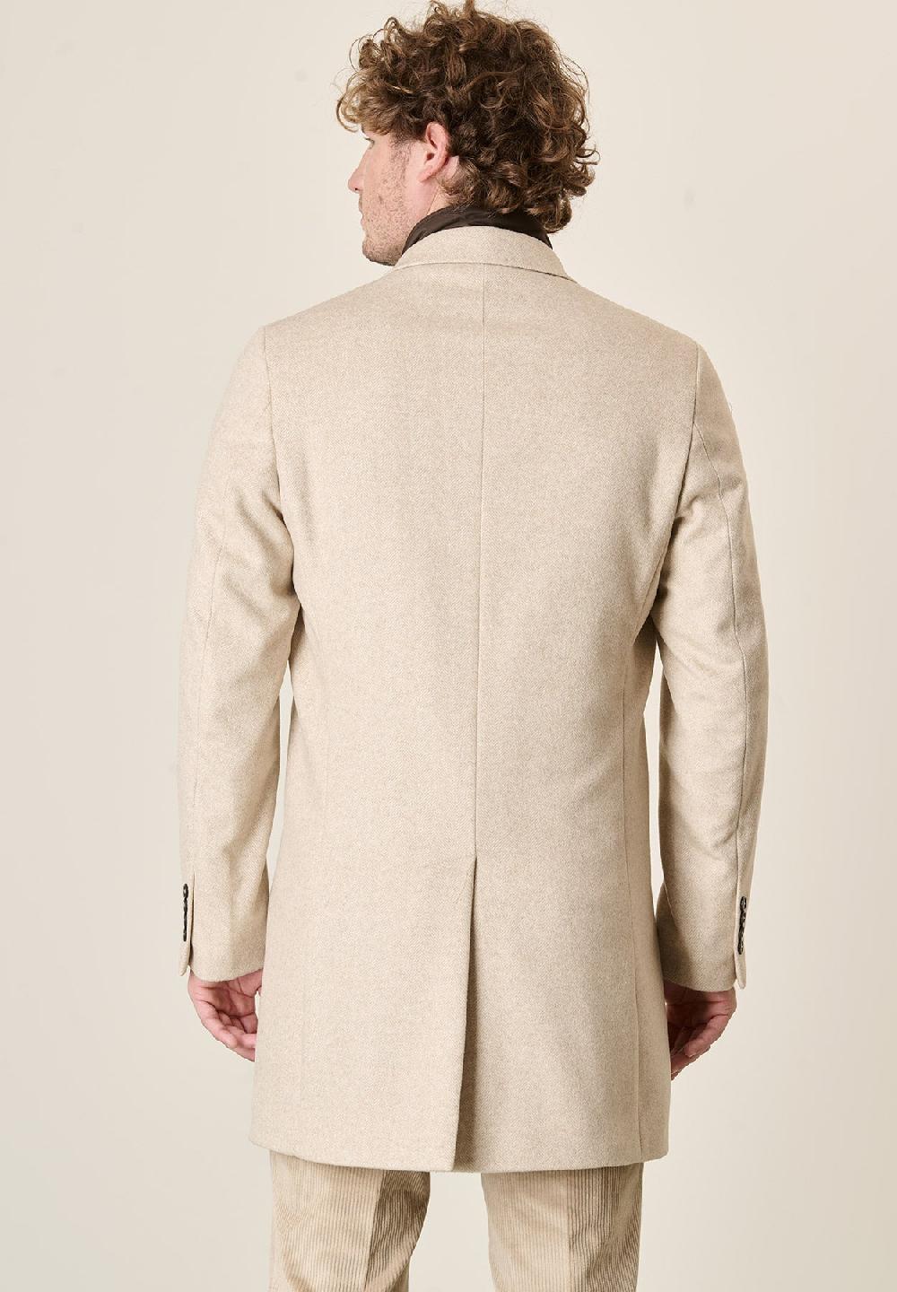 Angelico Cappotto naturale misto cashmere resca pettorina staccabile Nuova