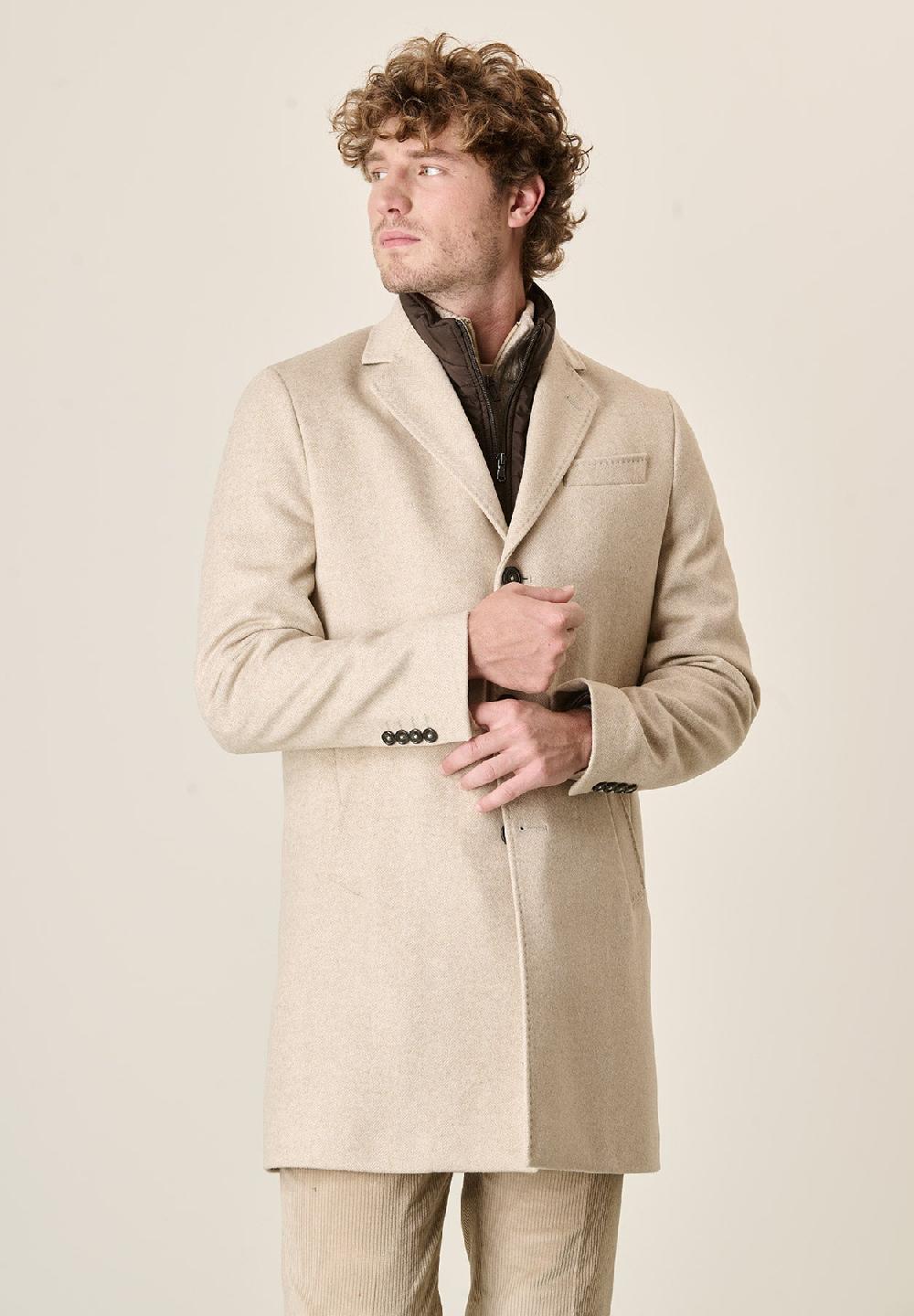 Angelico Cappotto naturale misto cashmere resca pettorina staccabile Nuova