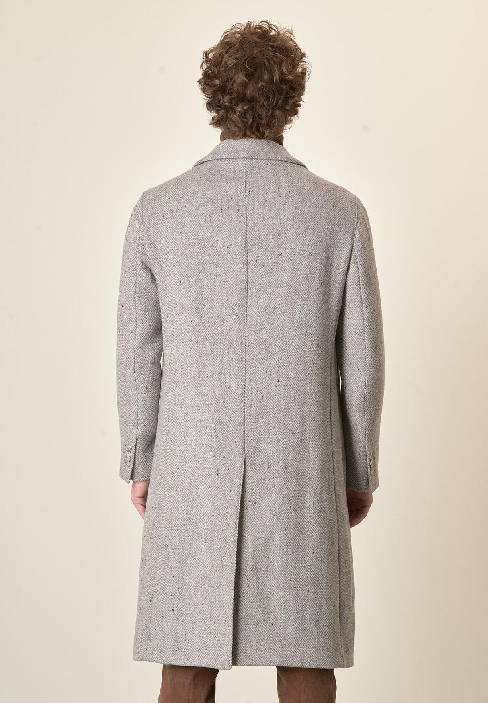 Angelico Cappotto grigio chiaro misto lana vergine resca oversize Qualità Garantita