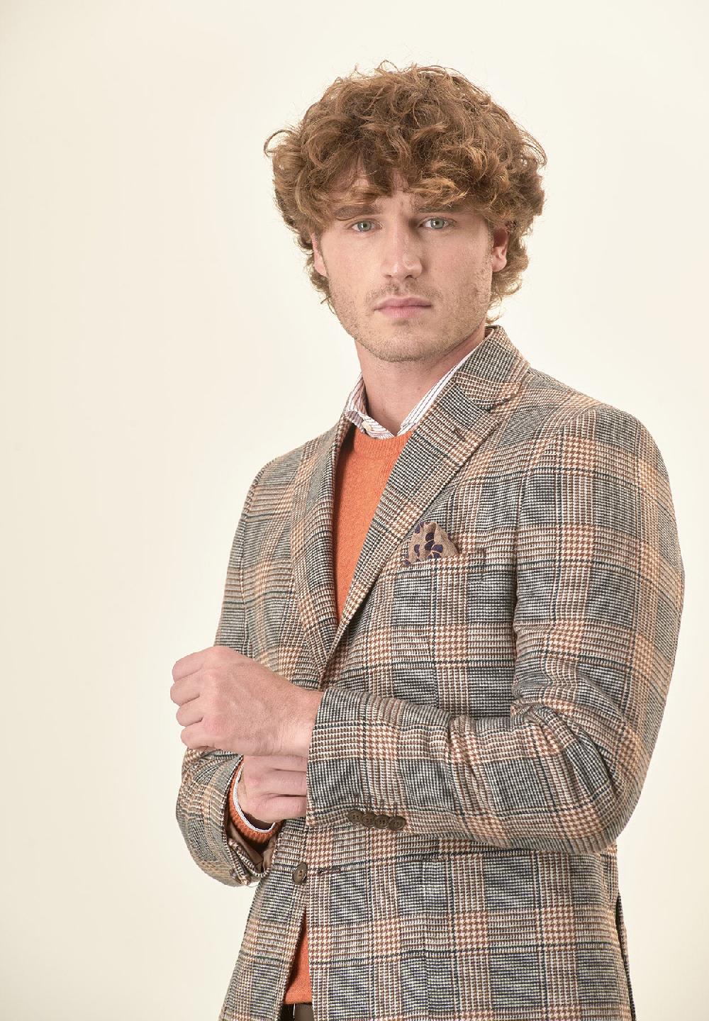 Angelico Giacca grigia Galles misto lana decostruita custom fit Negozi Online