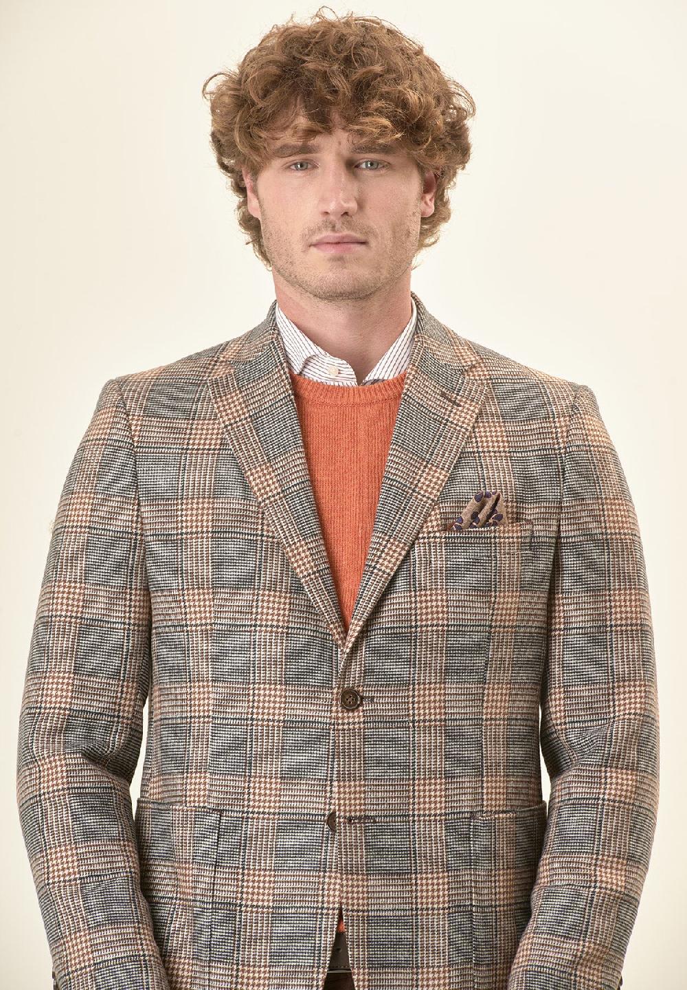 Angelico Giacca grigia Galles misto lana decostruita custom fit Negozi Online