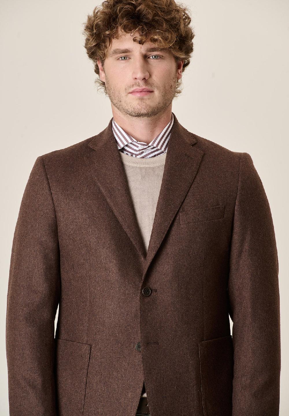 Angelico Giacca marrone misto lana decostruita custom fit Promozione Limitata