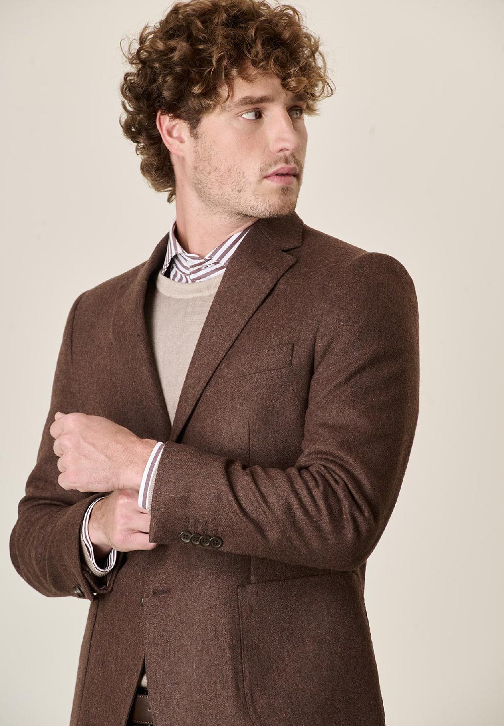 Angelico Giacca marrone misto lana decostruita custom fit Promozione Limitata