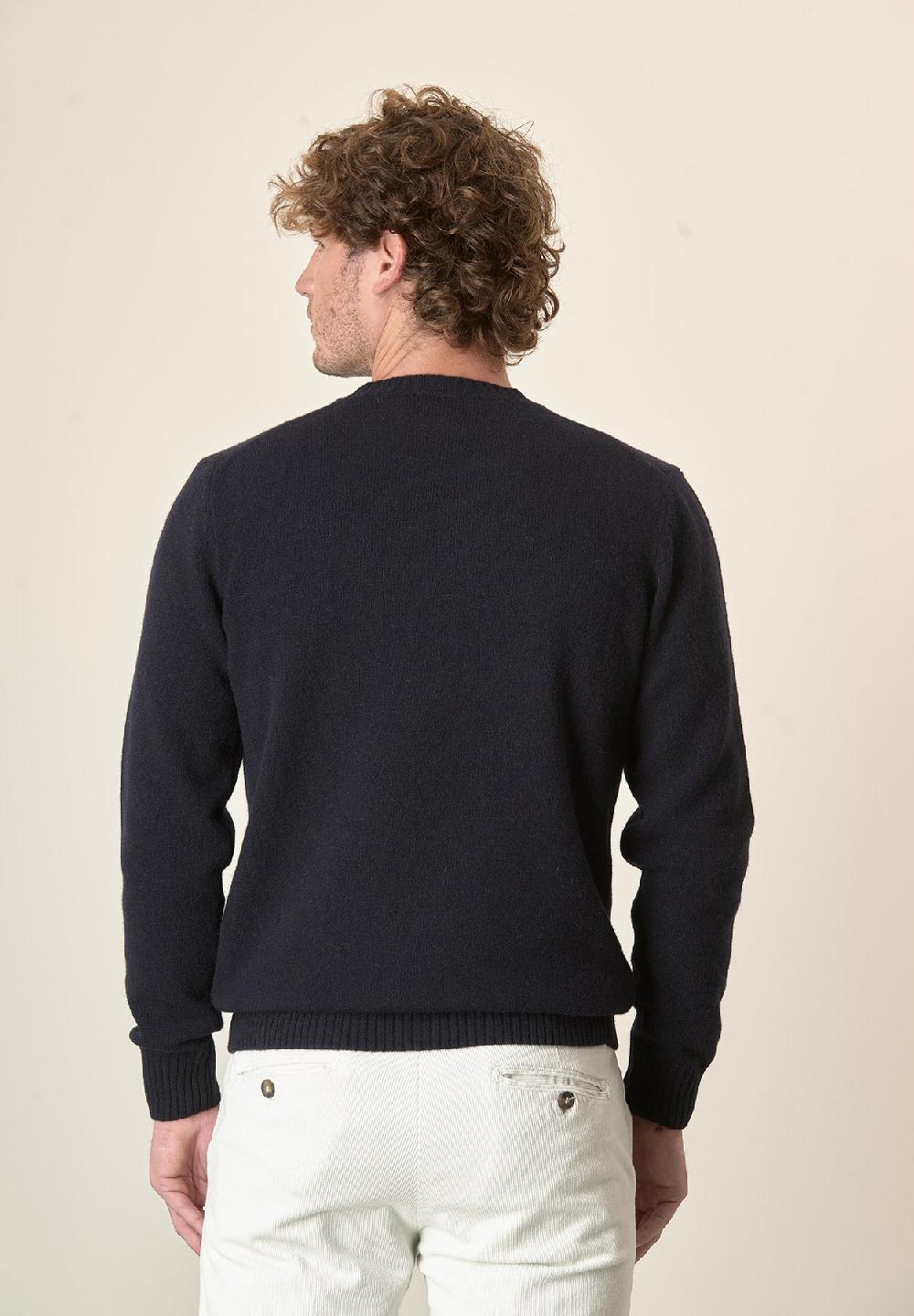 Angelico Girocollo blu puro cashmere Offerta