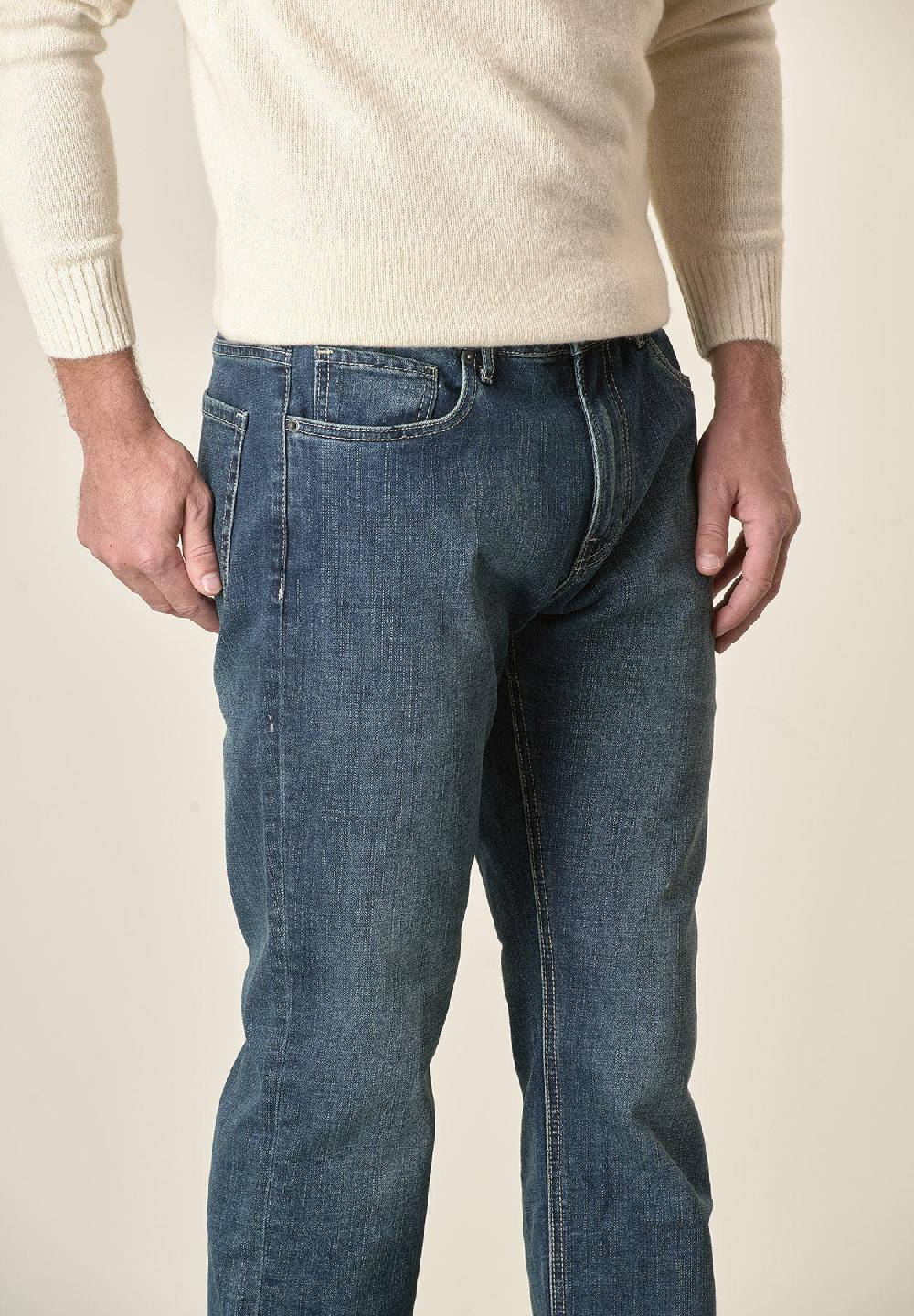 Angelico Jeans scuro 5 Tasche cotone stretch regular fit Saldi