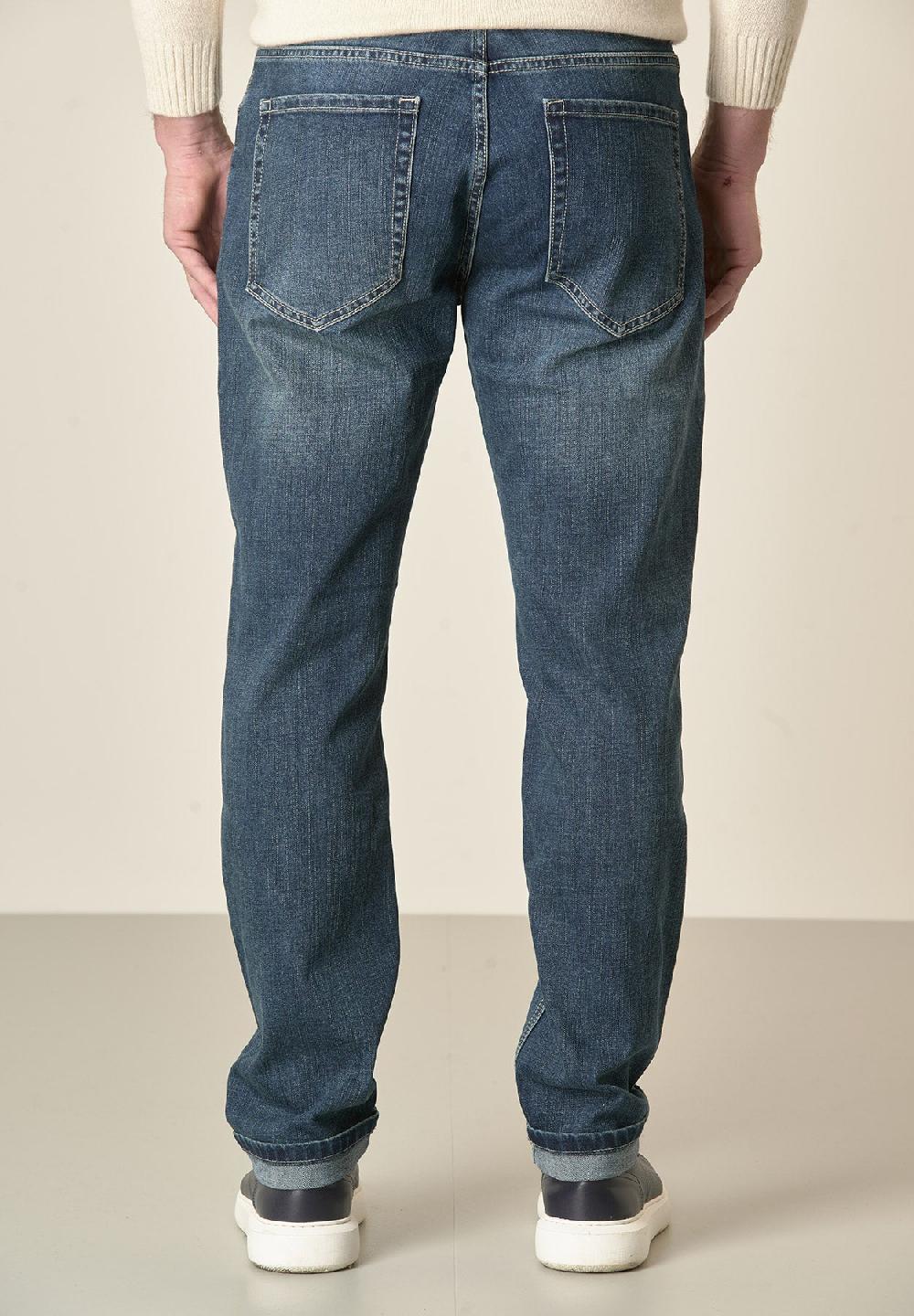 Angelico Jeans scuro 5 Tasche cotone stretch regular fit Saldi